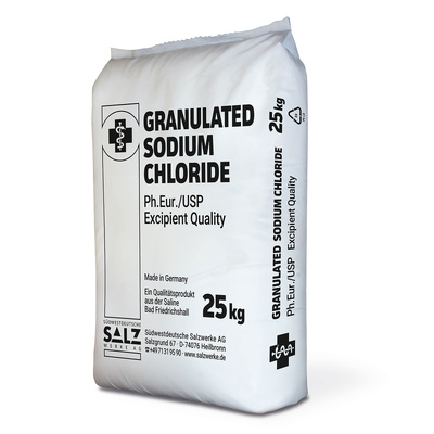 Hlavní obrázek produktu Granulated Natriumchlorid Ph.Eur./USP, Excipient Quality (40 x 25kg)